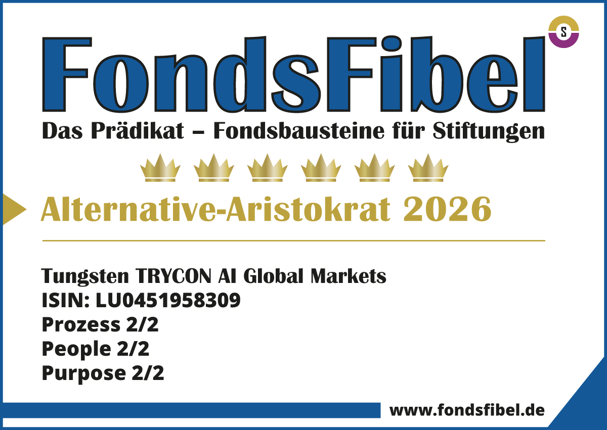 Das FondsFibel-Prädikat: Tungsten TRYCON AI Global Markets