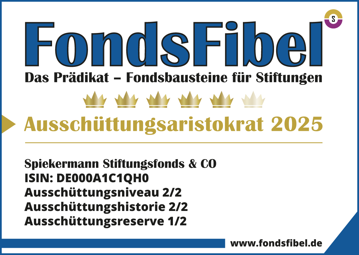 Das FondsFibel-Prädikat: Spiekermann Stiftungsfonds & CO Das FondsFibel-Prädikat: Spiekermann Stiftungsfonds & CO