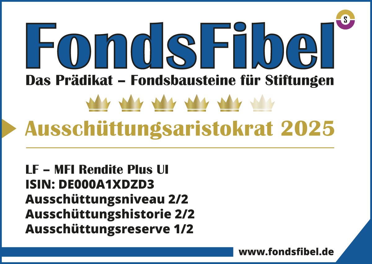 Das FondsFibel-Prädikat: LF – MFI Rendite Plus UI Das FondsFibel-Prädikat: LF – MFI Rendite Plus UI