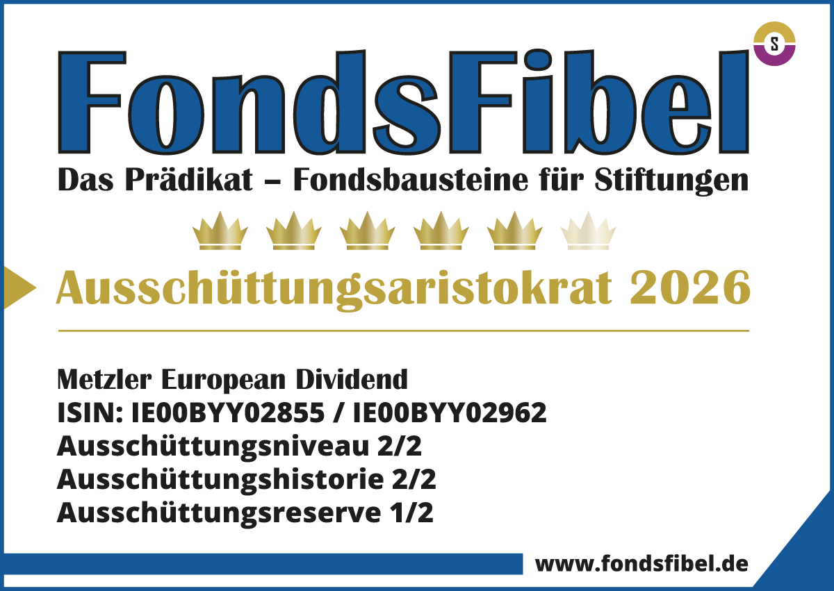 Das FondsFibel-Prädikat: Metzler European Dividend Das FondsFibel-Prädikat: Metzler European Dividend